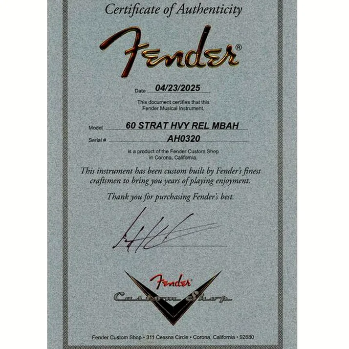 Fender 60 Strat HSS HR MBAH SADB