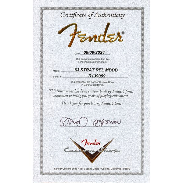 Fender 63 Strat DAR MBDB