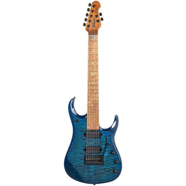 Test Music Man Petrucci JP15 7 Ultramarine QT, guitare sept cordes