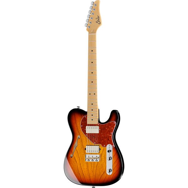 Test Suhr Alt T MN 3TB: guitare semi-hollow style T sunburst