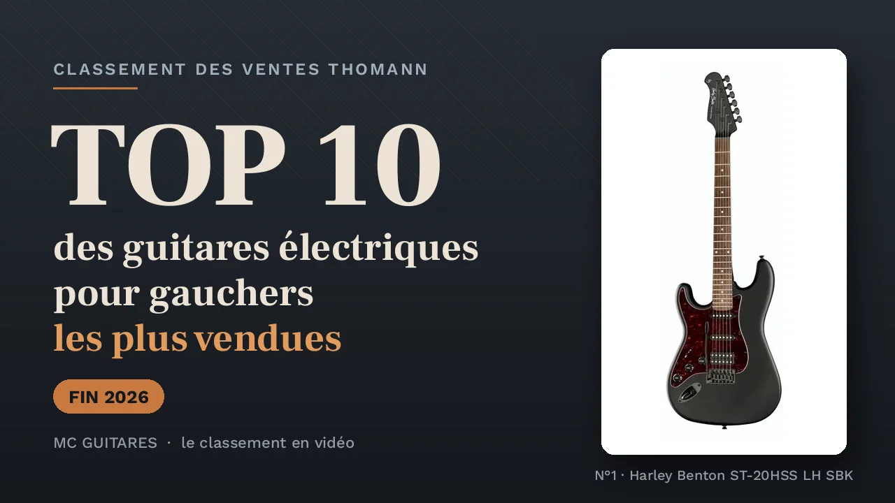 TOP 10 Guitares gauchères : 88 à 1 759 €, les plus vendues (Fin 2026), la vidéo de la chaîne YouTube MC Guitares