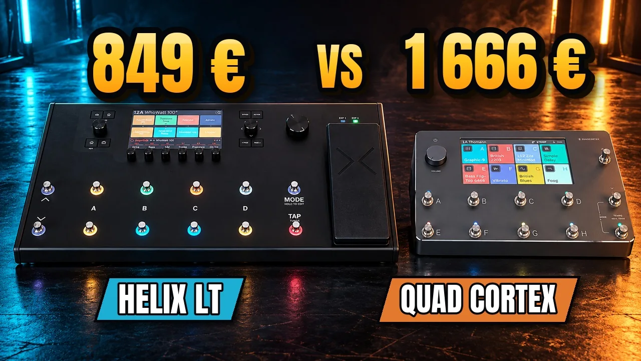 Line 6 Helix LT vs Neural DSP Quad Cortex, la vidéo de la chaîne YouTube MC Guitares